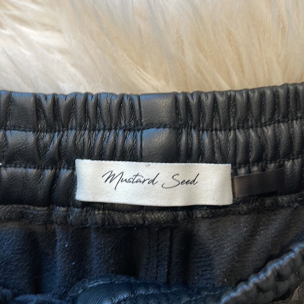 Faux Leather Drawstring Pants - image 3